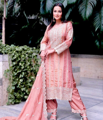 Pink Designer Dress Salwar Kameez Readymade New Indian Ready To Wear Wedding Suit