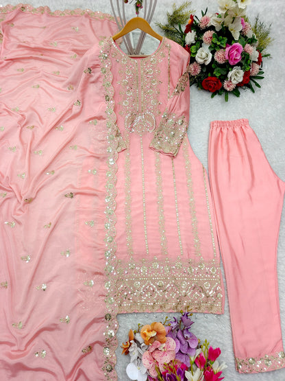 Pink Designer Dress Salwar Kameez Readymade New Indian Ready To Wear Wedding Suit
