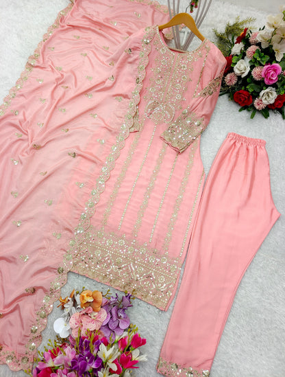 Pink Designer Dress Salwar Kameez Readymade New Indian Ready To Wear Wedding Suit