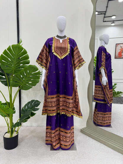 Kaftan Palazzo Suit Set Readymade Pakistani Stitched New Indian Ready To Wear