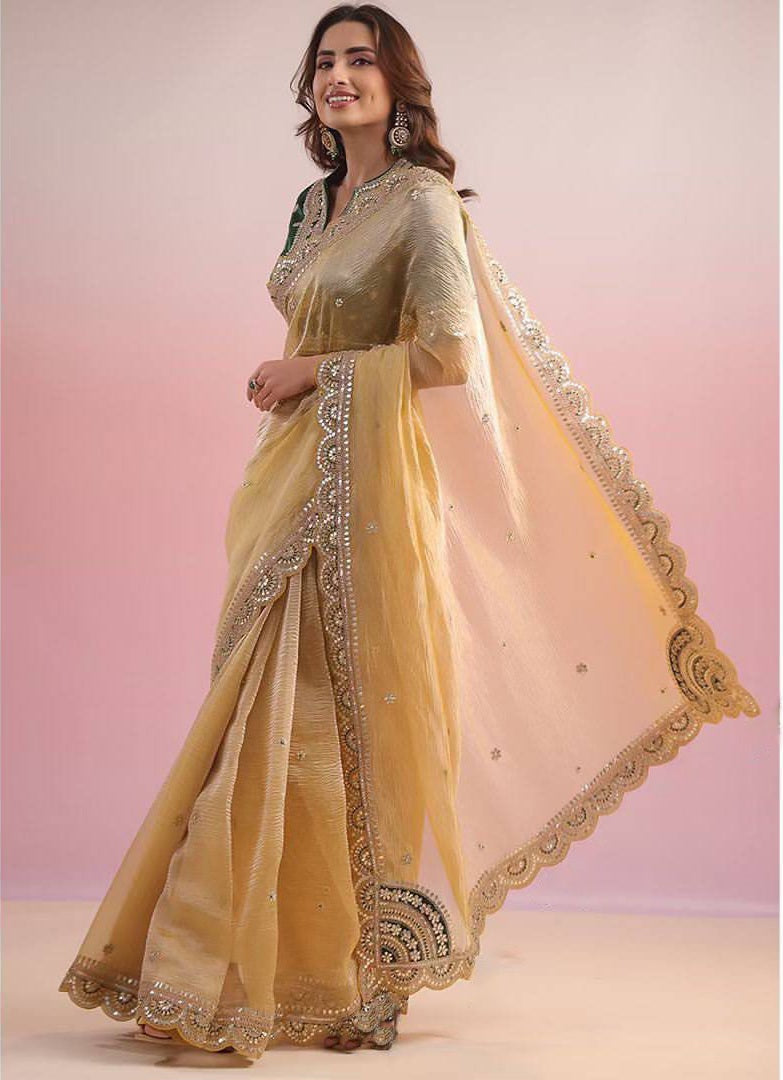 Readymade Designer Partywear sarees with stitched blouse New Ready To Wear Saree