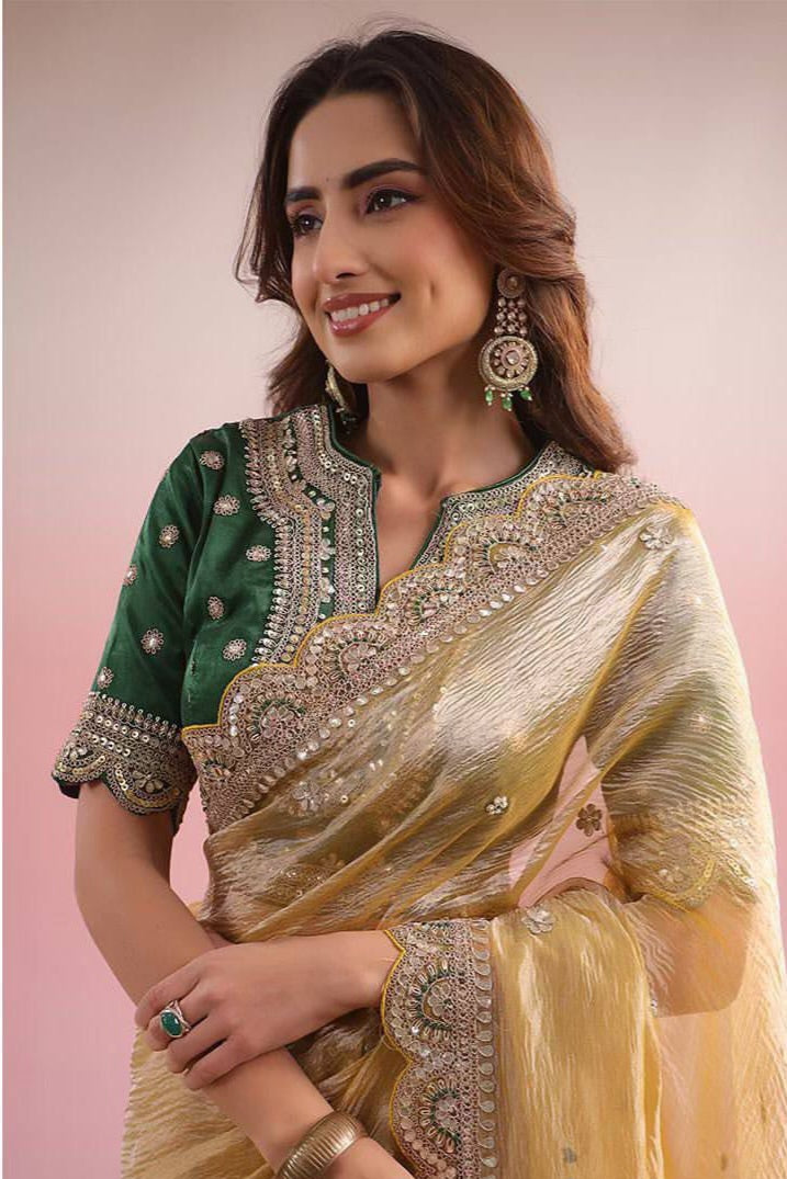 Readymade Designer Partywear sarees with stitched blouse New Ready To Wear Saree
