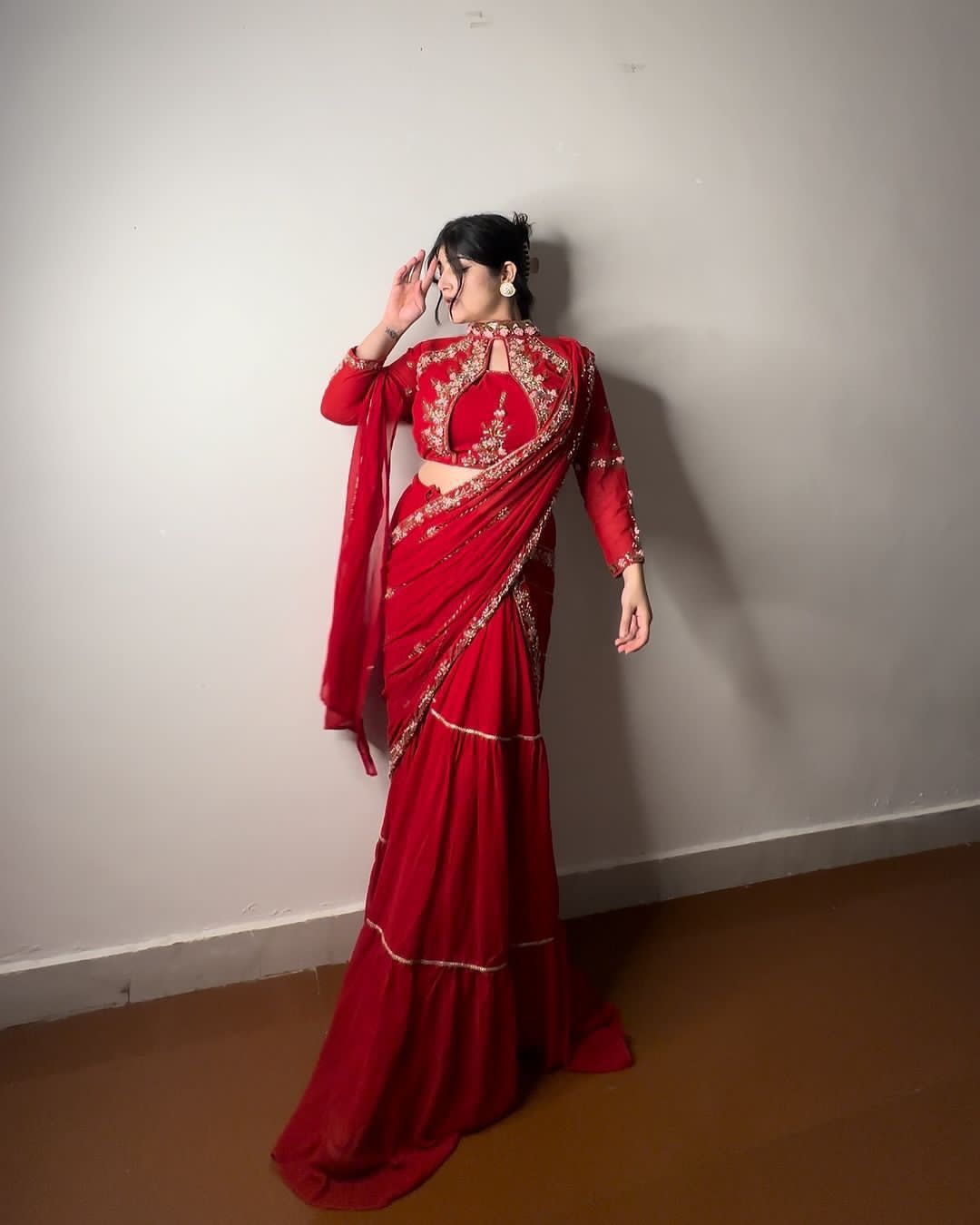 Indian Wedding Party Lehenga Saree Ready To Wear With Stitched Blouse Readymade