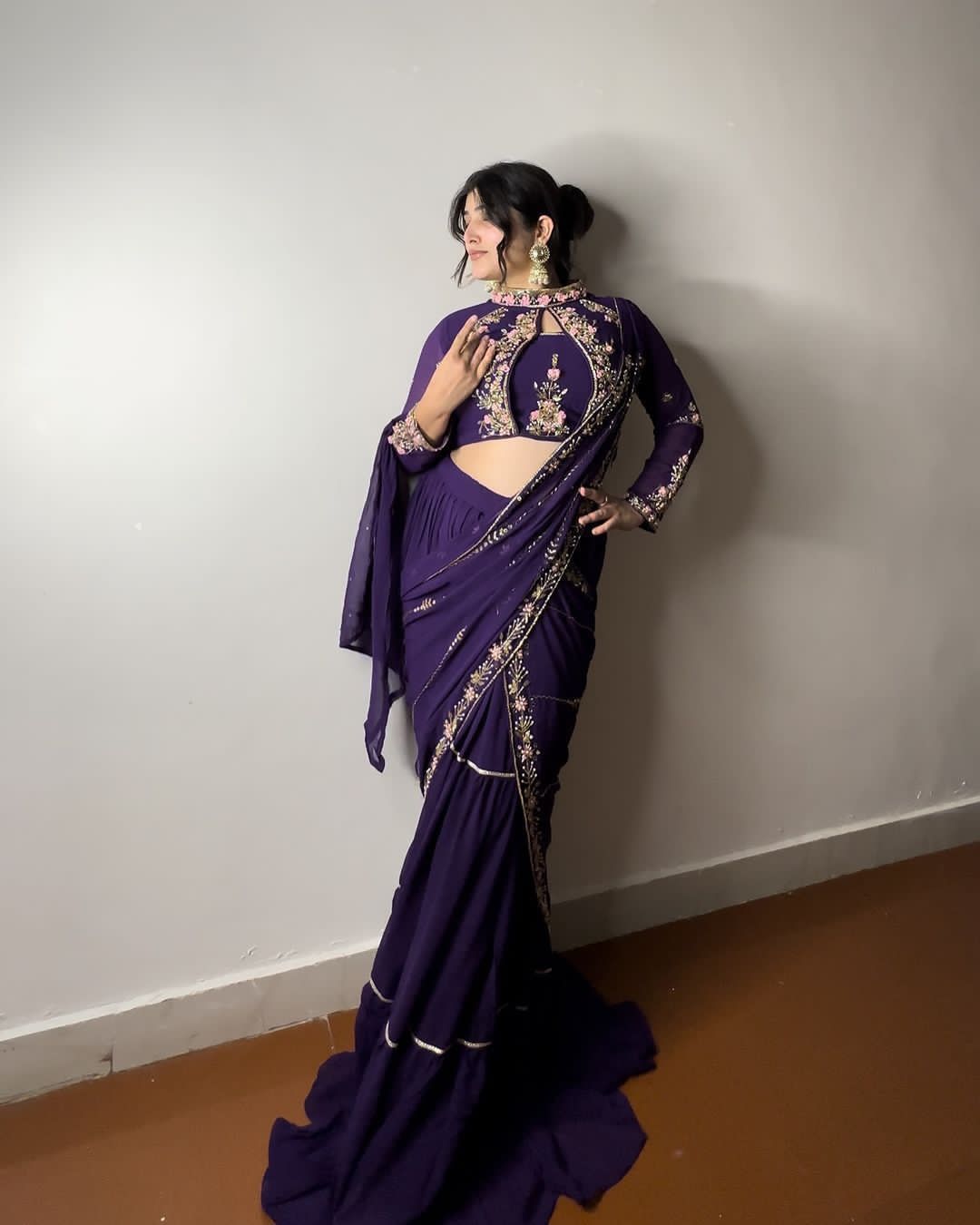 Indian Wedding Party Lehenga Saree Ready To Wear With Stitched Blouse Readymade