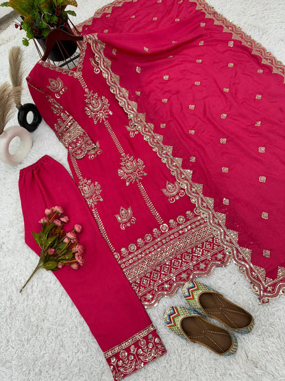 Pink Salwar Kameez Readymade Stitched New Indian Ready To Wear Wedding Suit