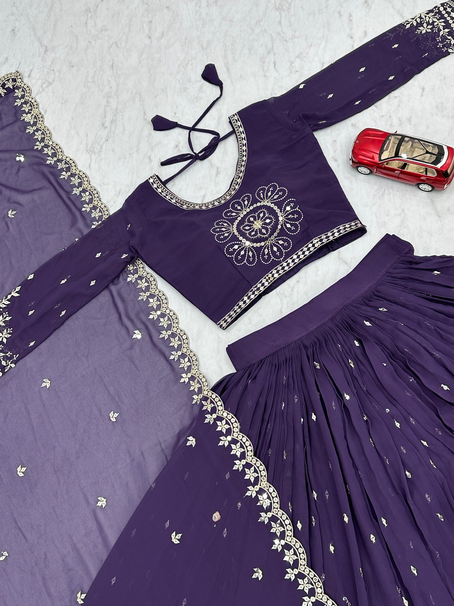 Purple Readymade Lehenga Choli Stitched For Wedding Women Party Skirt Ready To Wear