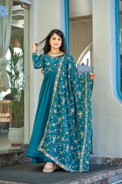 Readymade Anarkali Gown With Dupatta For Wedding Women Partywear Ready to wear