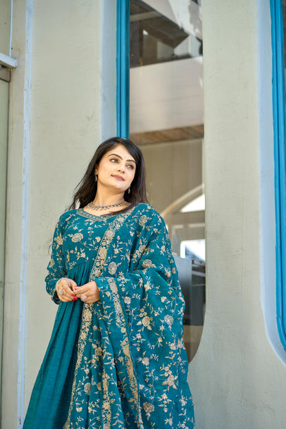 Readymade Anarkali Gown With Dupatta For Wedding Women Partywear Ready to wear