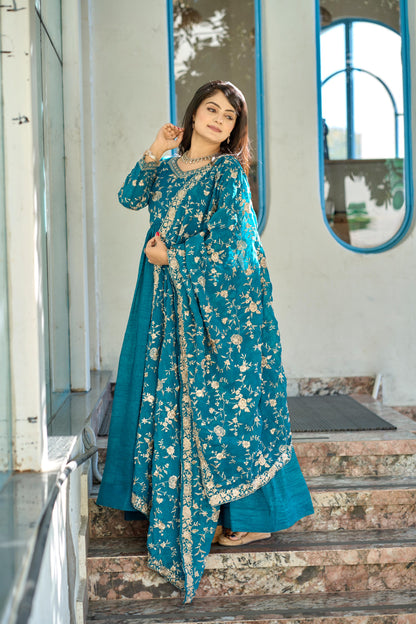 Readymade Anarkali Gown With Dupatta For Wedding Women Partywear Ready to wear