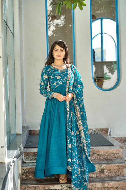 Readymade Anarkali Gown With Dupatta For Wedding Women Partywear Ready to wear