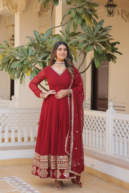 Anarkali Full Flair Ready to Wear Gown with Dupatta Indian dress