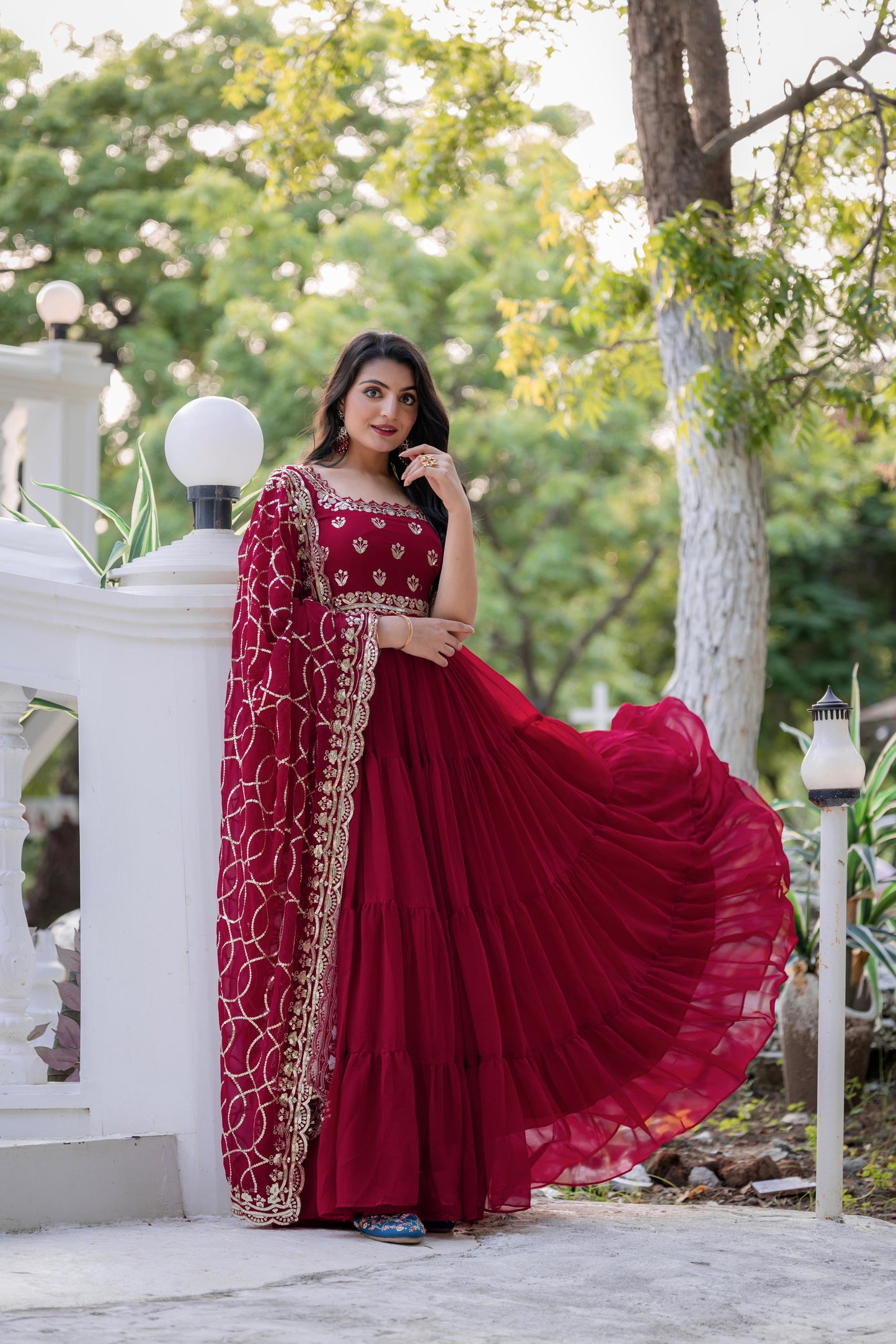 Full Flair Anarkali Salwar Kameez set Readymade Indian wedding dress