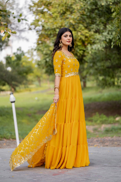 Full Flair Anarkali Salwar Kameez set Readymade Indian wedding dress