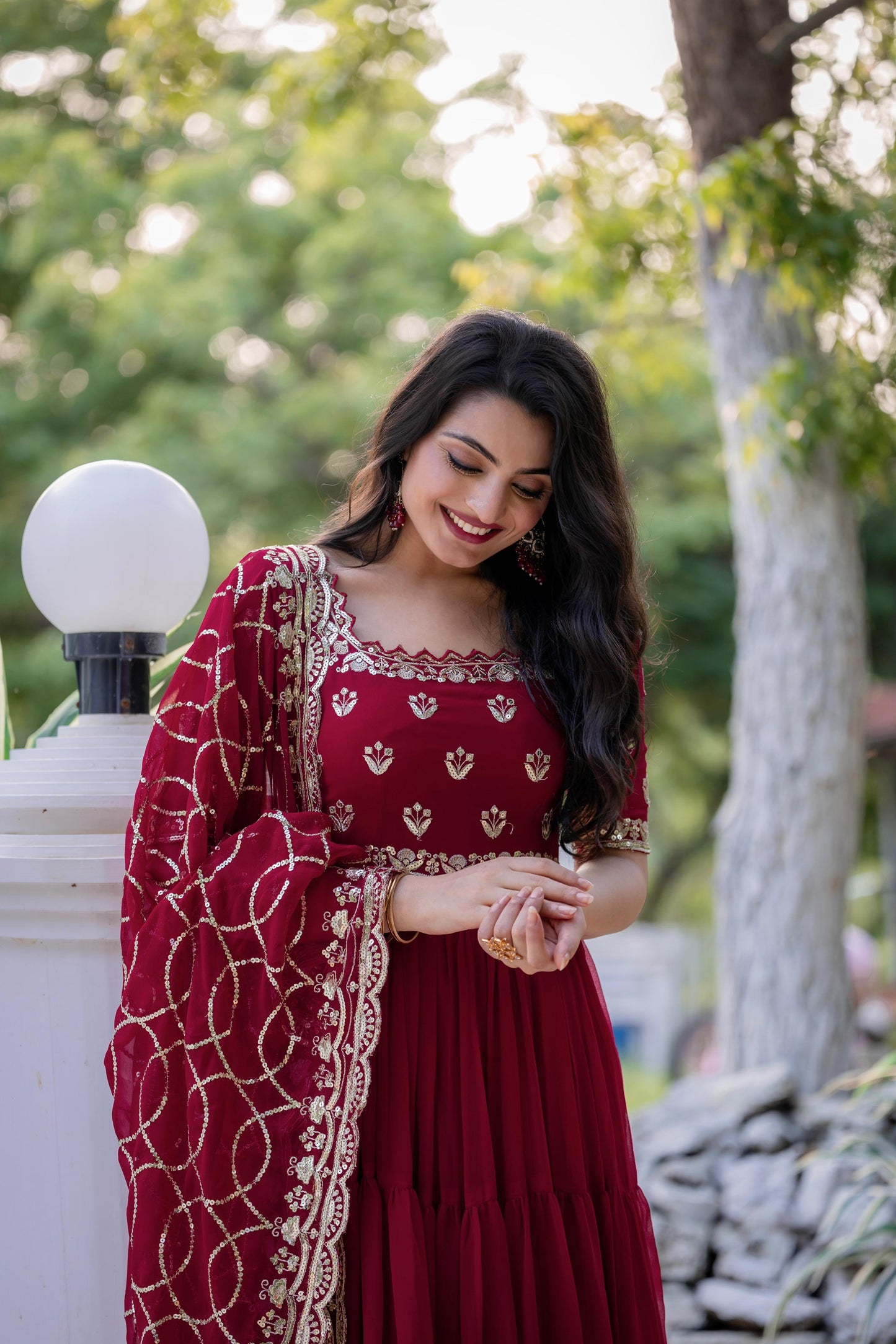 Full Flair Anarkali Salwar Kameez set Readymade Indian wedding dress