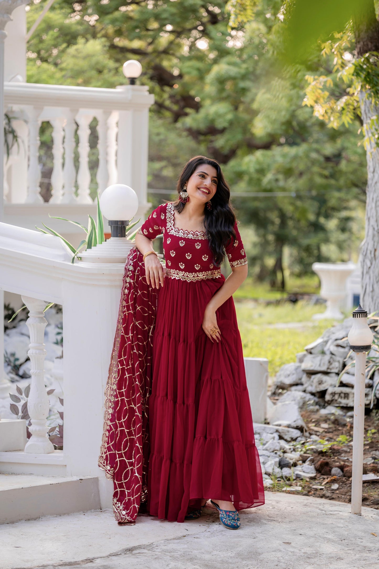 Full Flair Anarkali Salwar Kameez set Readymade Indian wedding dress