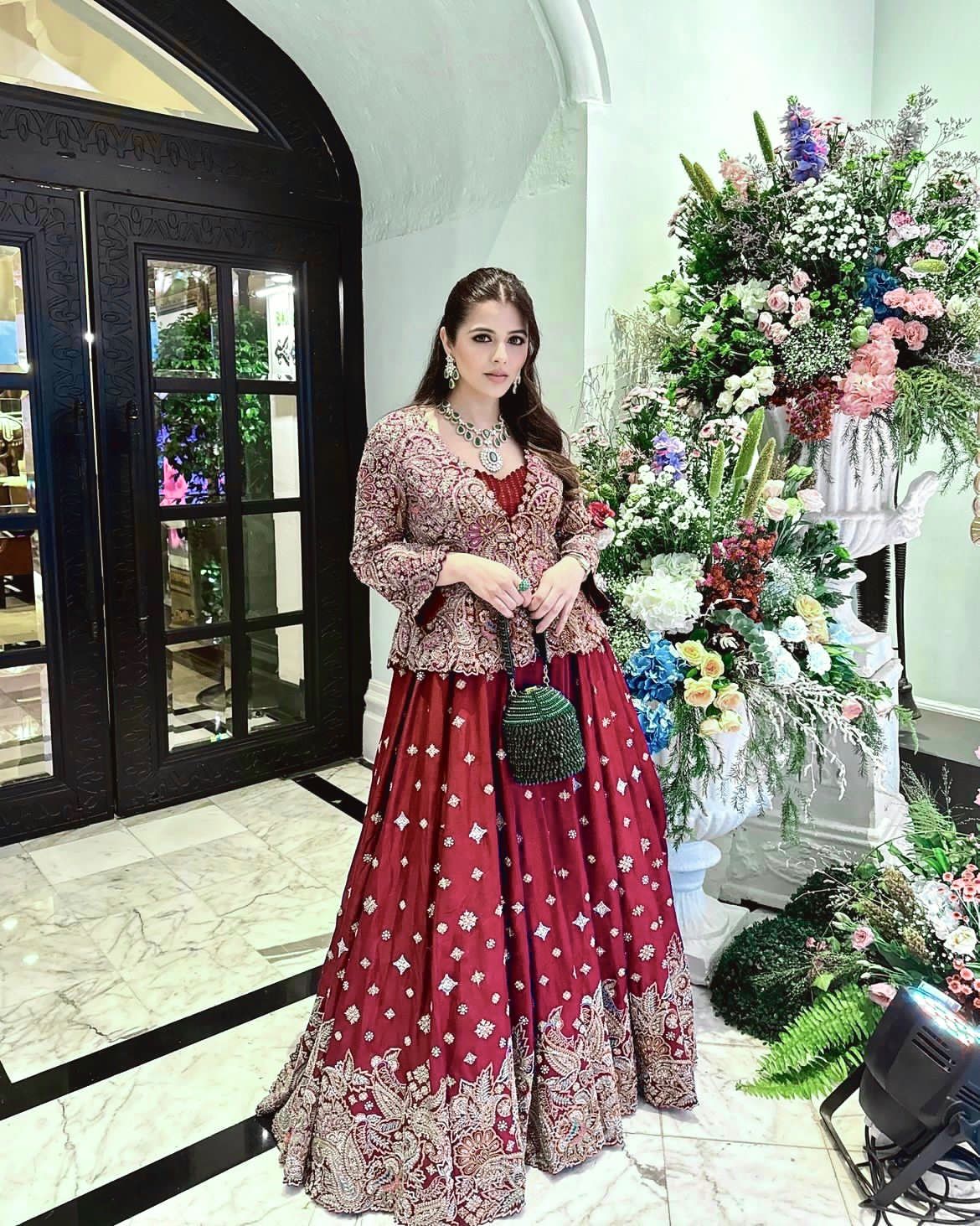 Indowestern Wedding gown with koti Indian Readymade gown dress  stitched
