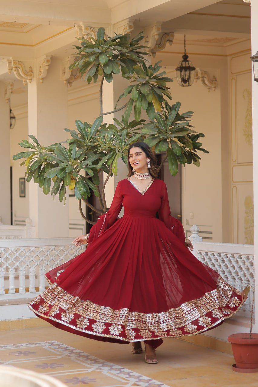 Anarkali Full Flair Ready to Wear Gown with Dupatta Indian dress