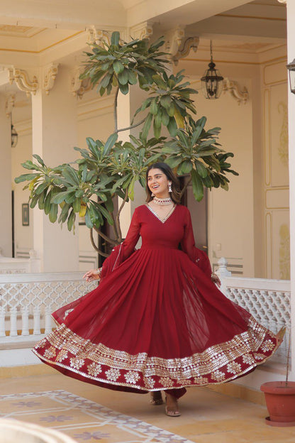Anarkali Full Flair Ready to Wear Gown with Dupatta Indian dress