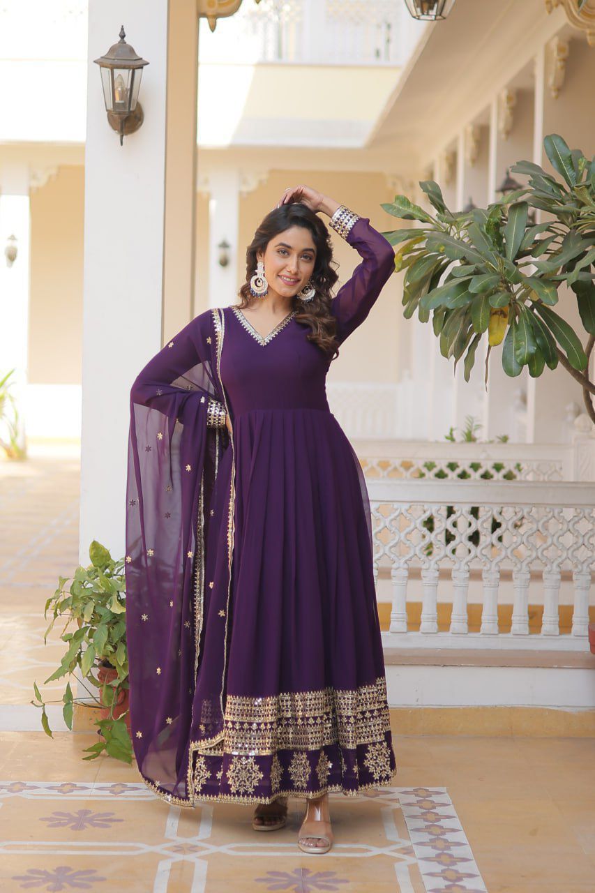 Anarkali Full Flair Ready to Wear Gown with Dupatta Indian dress