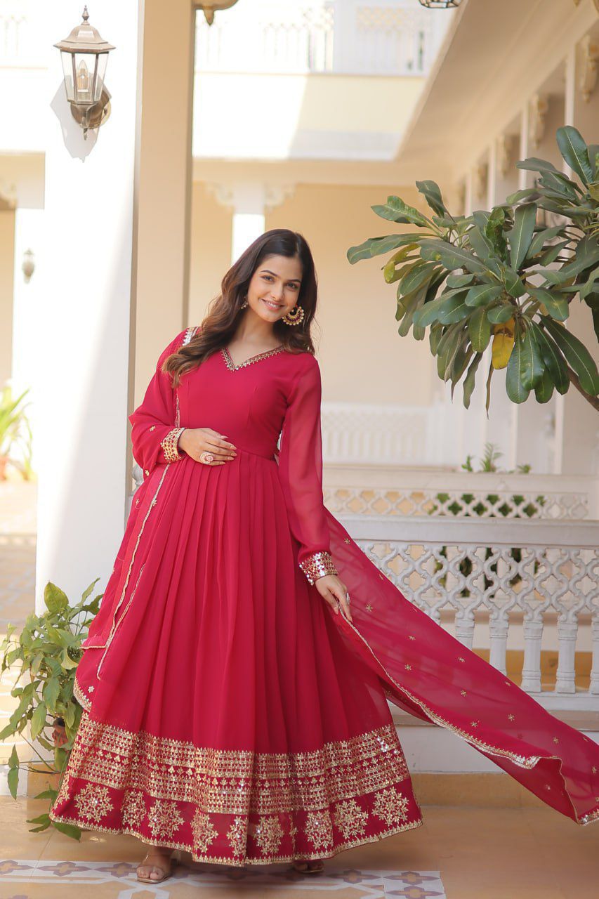Anarkali Full Flair Ready to Wear Gown with Dupatta Indian dress