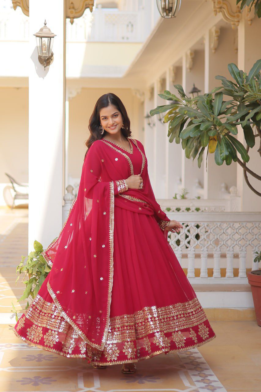 Anarkali Full Flair Ready to Wear Gown with Dupatta Indian dress