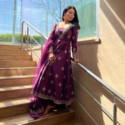 Anarkali Full Falir Salwar Kameez Readymade Indian Dress