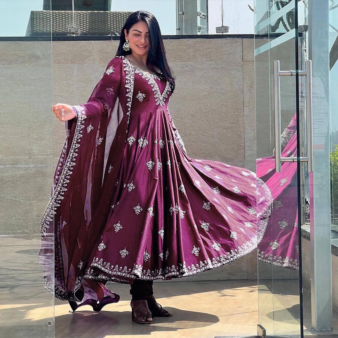 Anarkali Full Falir Salwar Kameez Readymade Indian Dress