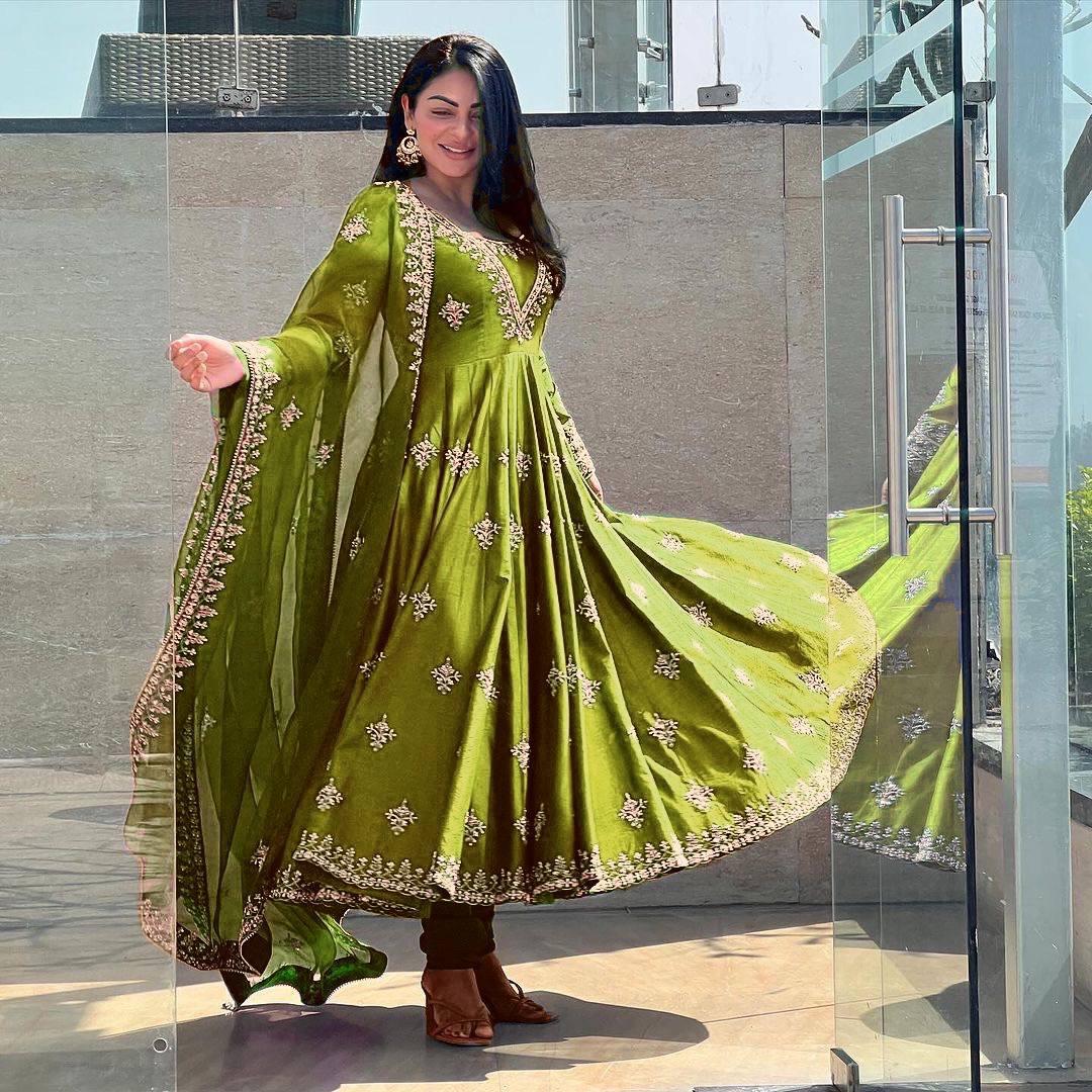 Anarkali Full Falir Salwar Kameez Readymade Indian Dress