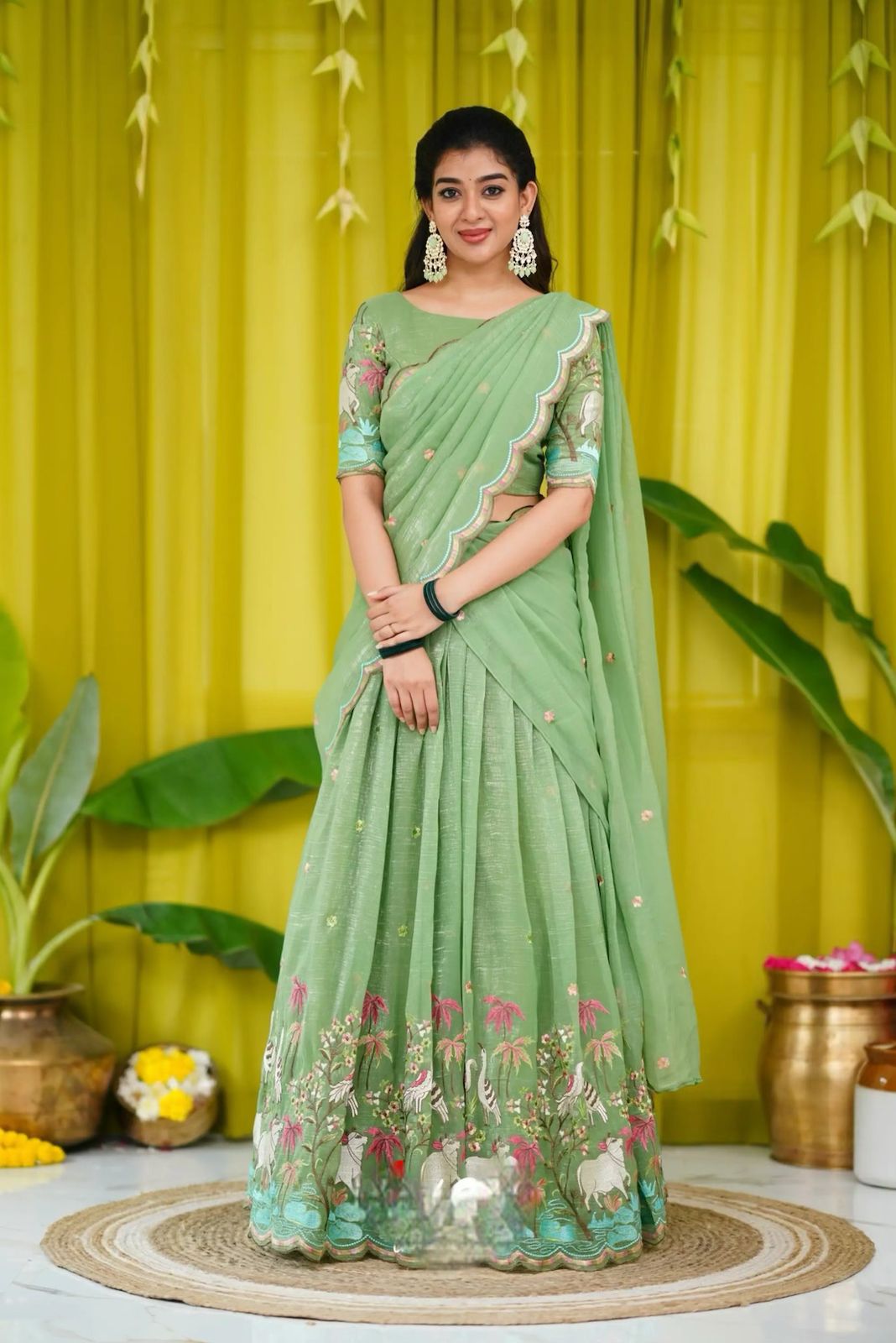 South Indian Lehenga Choli for wedding women Readymade