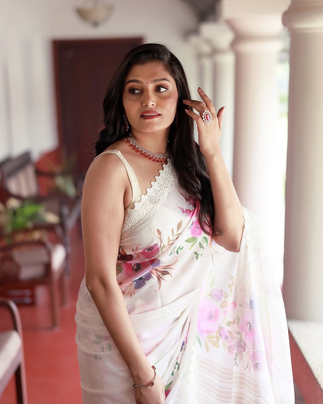 White Saree for wedding Readymade Indian saree