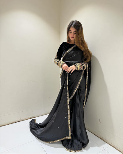 Wedding Saree with stitched blouse Indian Readymade Saree