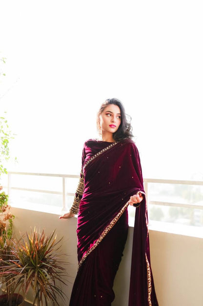 Wedding Saree with stitched blouse Indian Readymade Saree