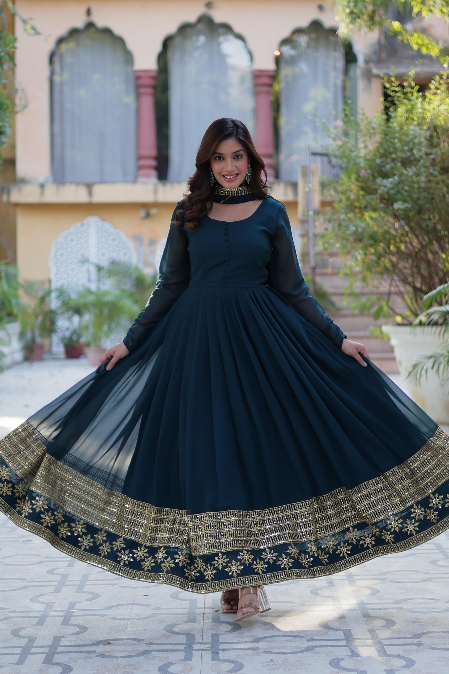 Readymade Anarkali Full Flair Gown Dress Indian Suit