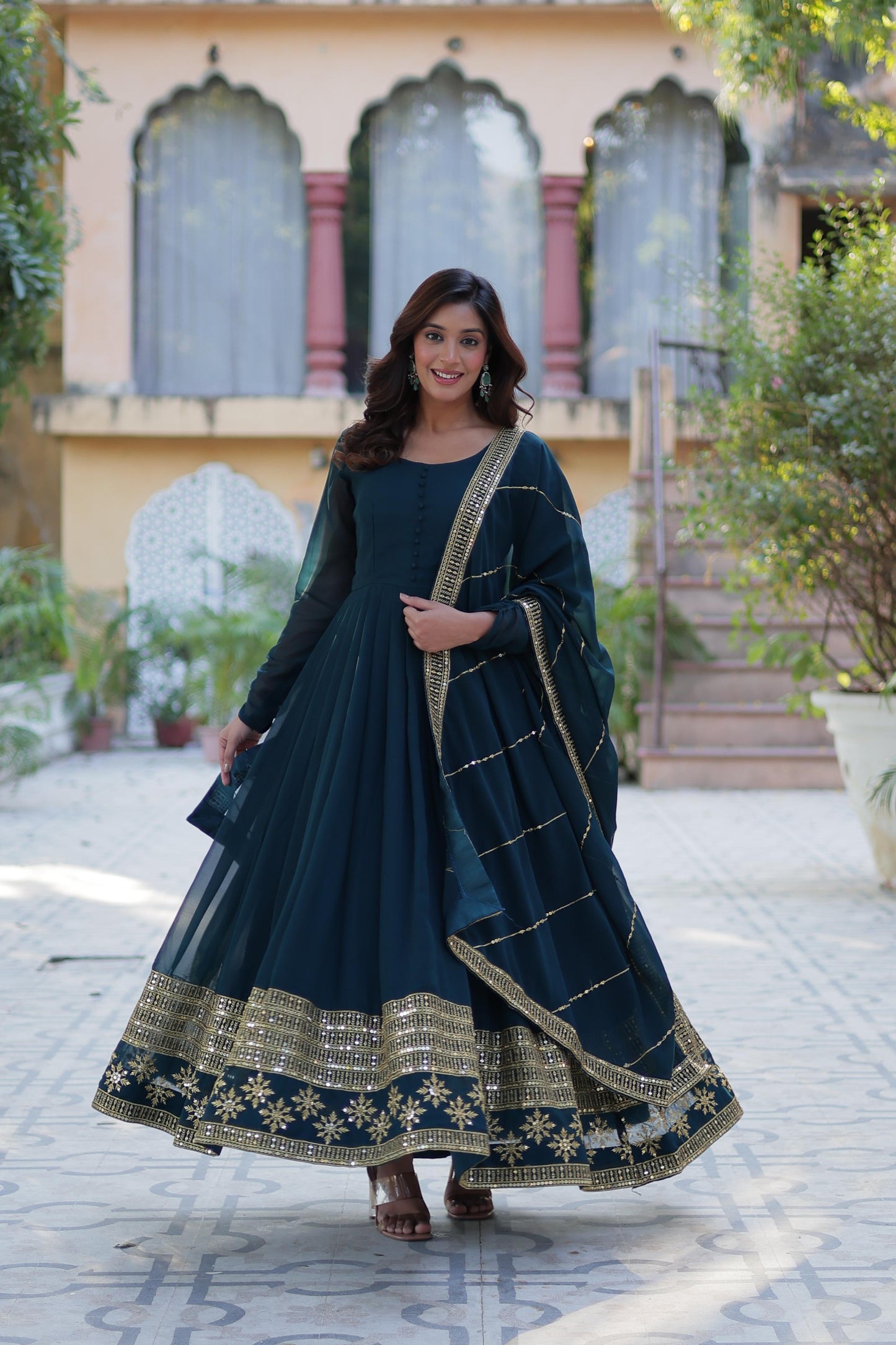 Readymade Anarkali Full Flair Gown Dress Indian Suit