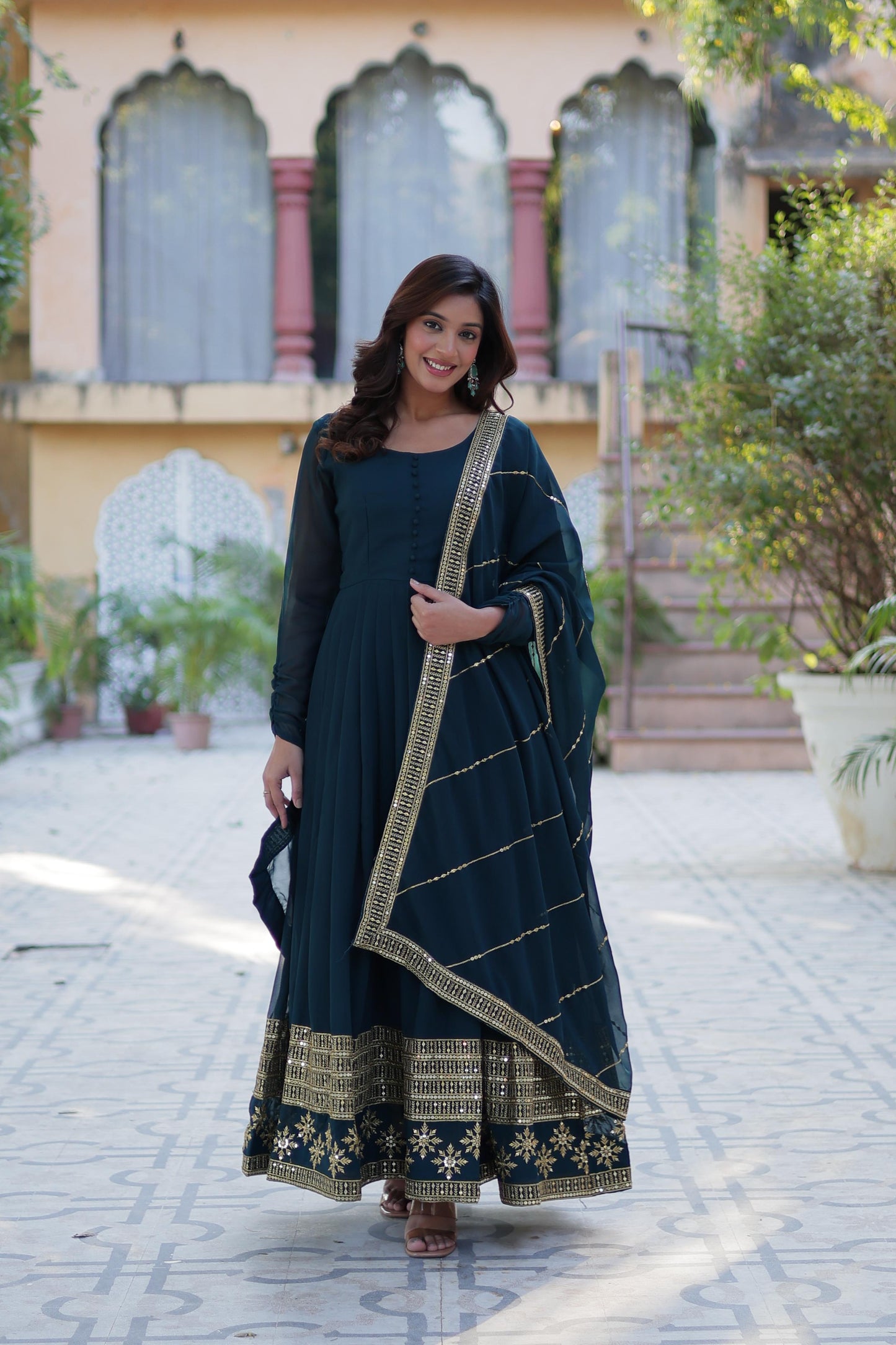 Readymade Anarkali Full Flair Gown Dress Indian Suit
