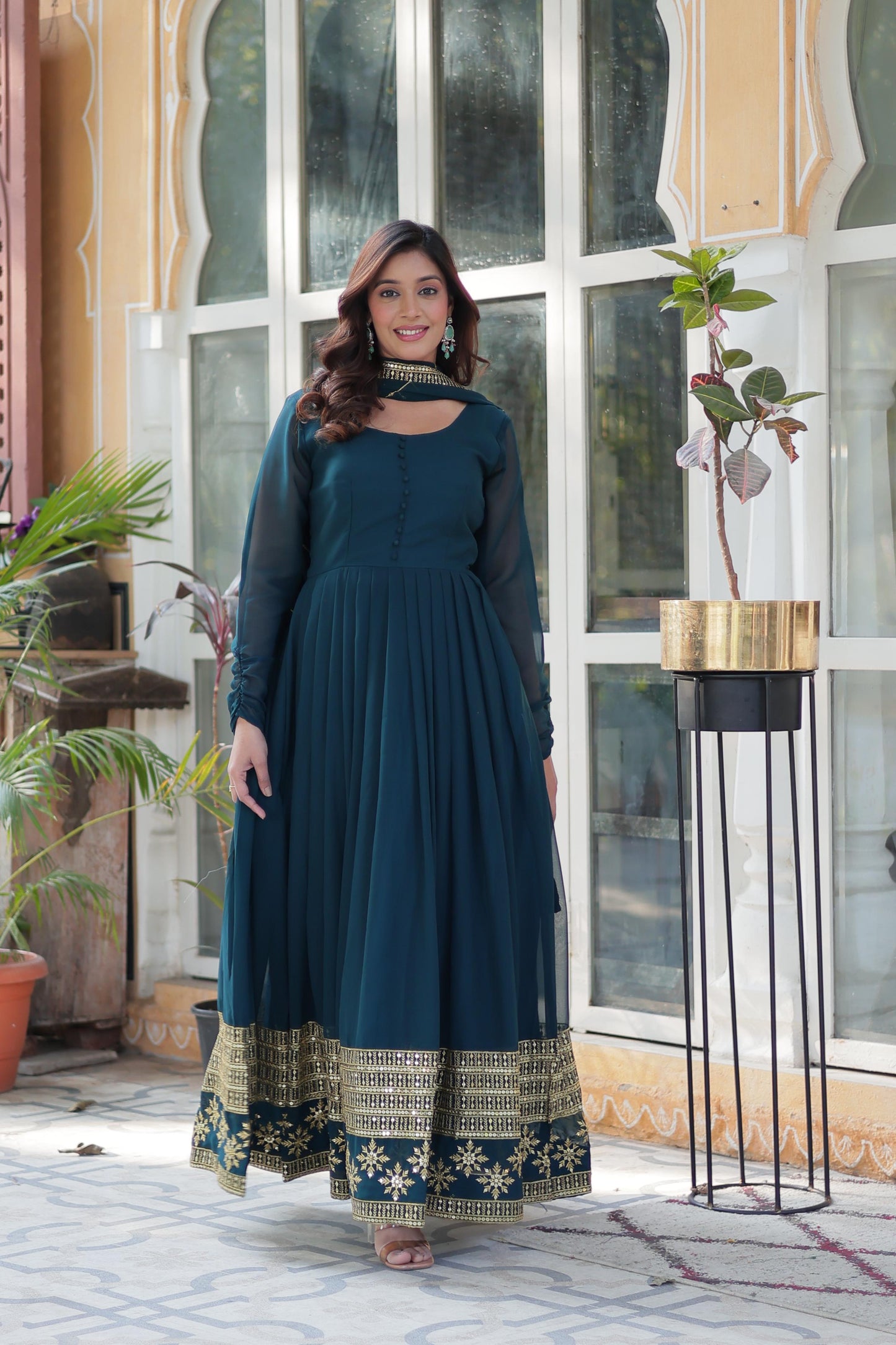 Readymade Anarkali Full Flair Gown Dress Indian Suit