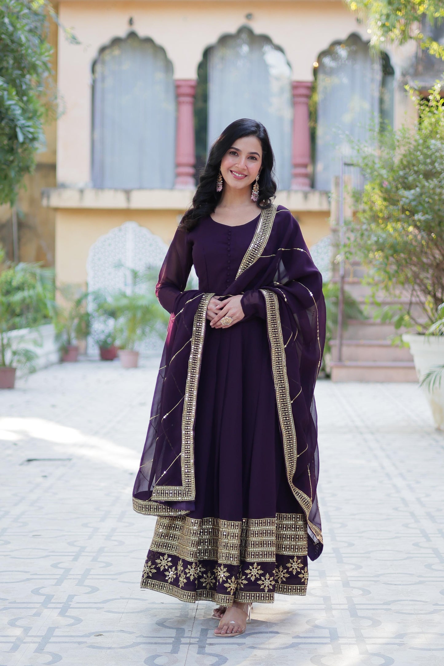 Readymade Anarkali Full Flair Gown Dress Indian Suit