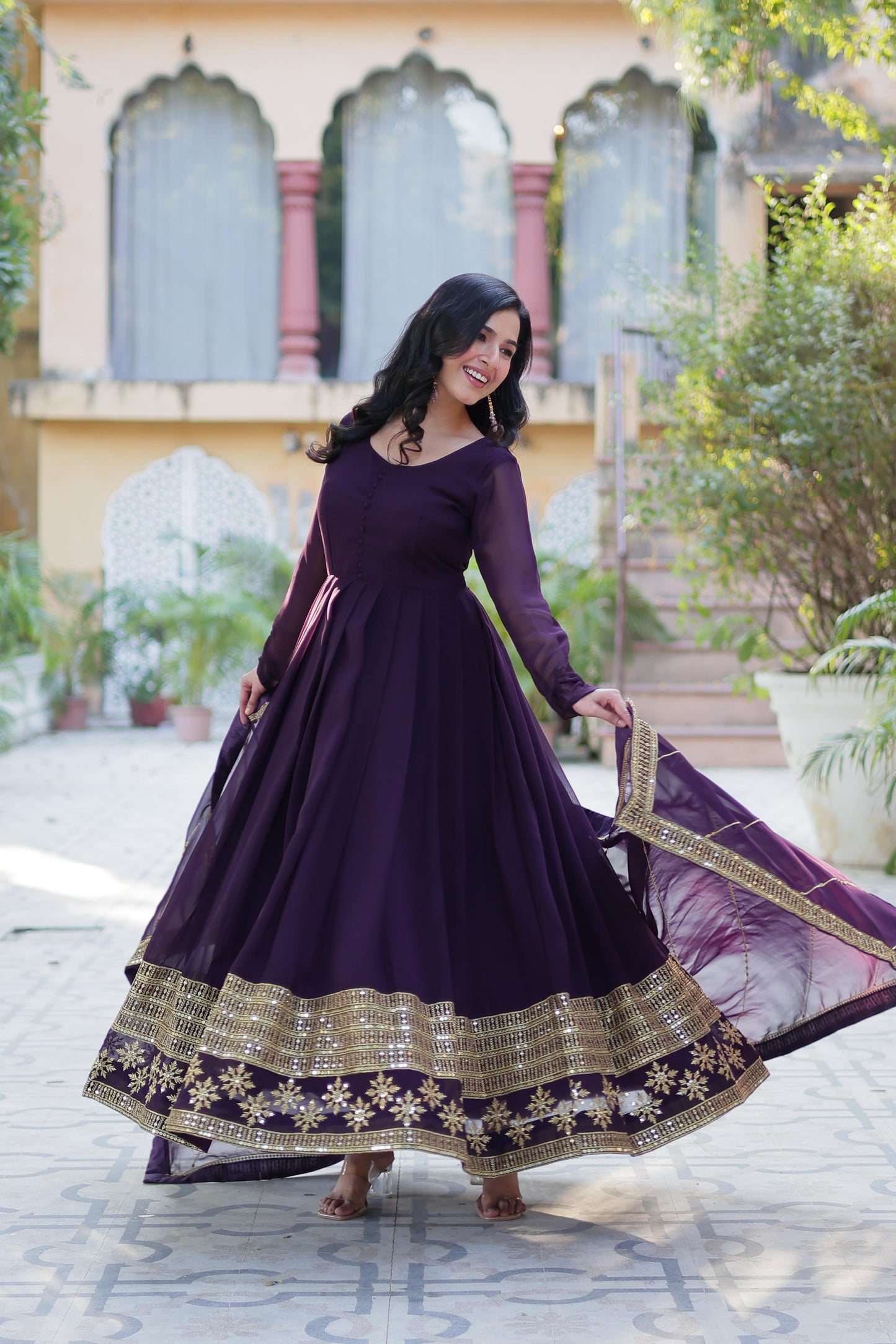 Readymade Anarkali Full Flair Gown Dress Indian Suit
