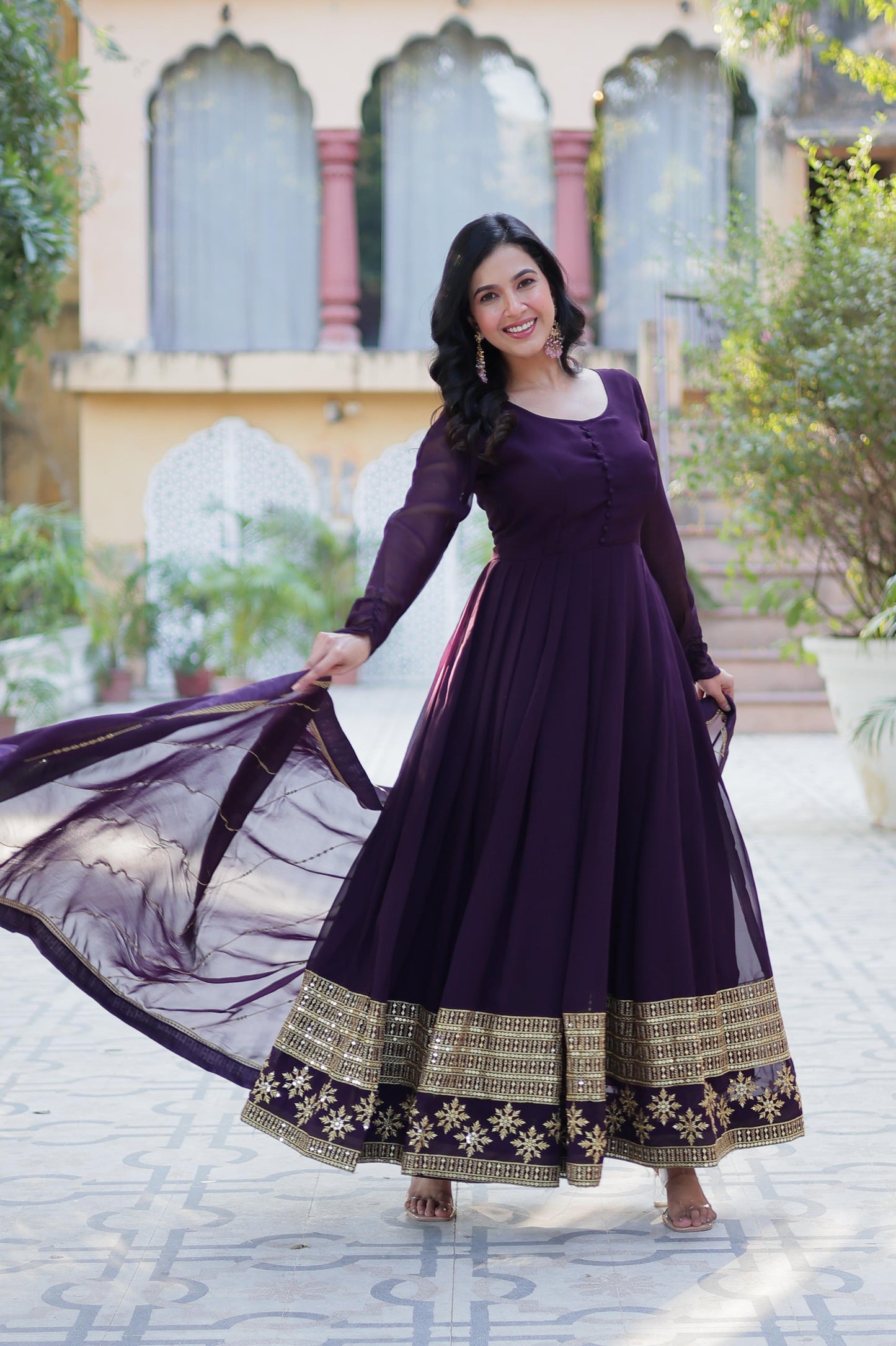 Readymade Anarkali Full Flair Gown Dress Indian Suit