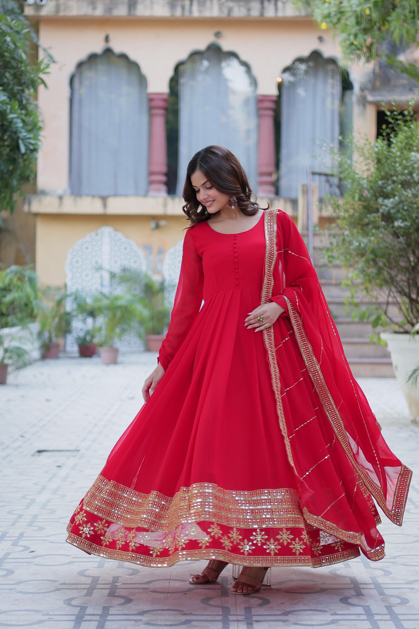 Readymade Anarkali Full Flair Gown Dress Indian Suit