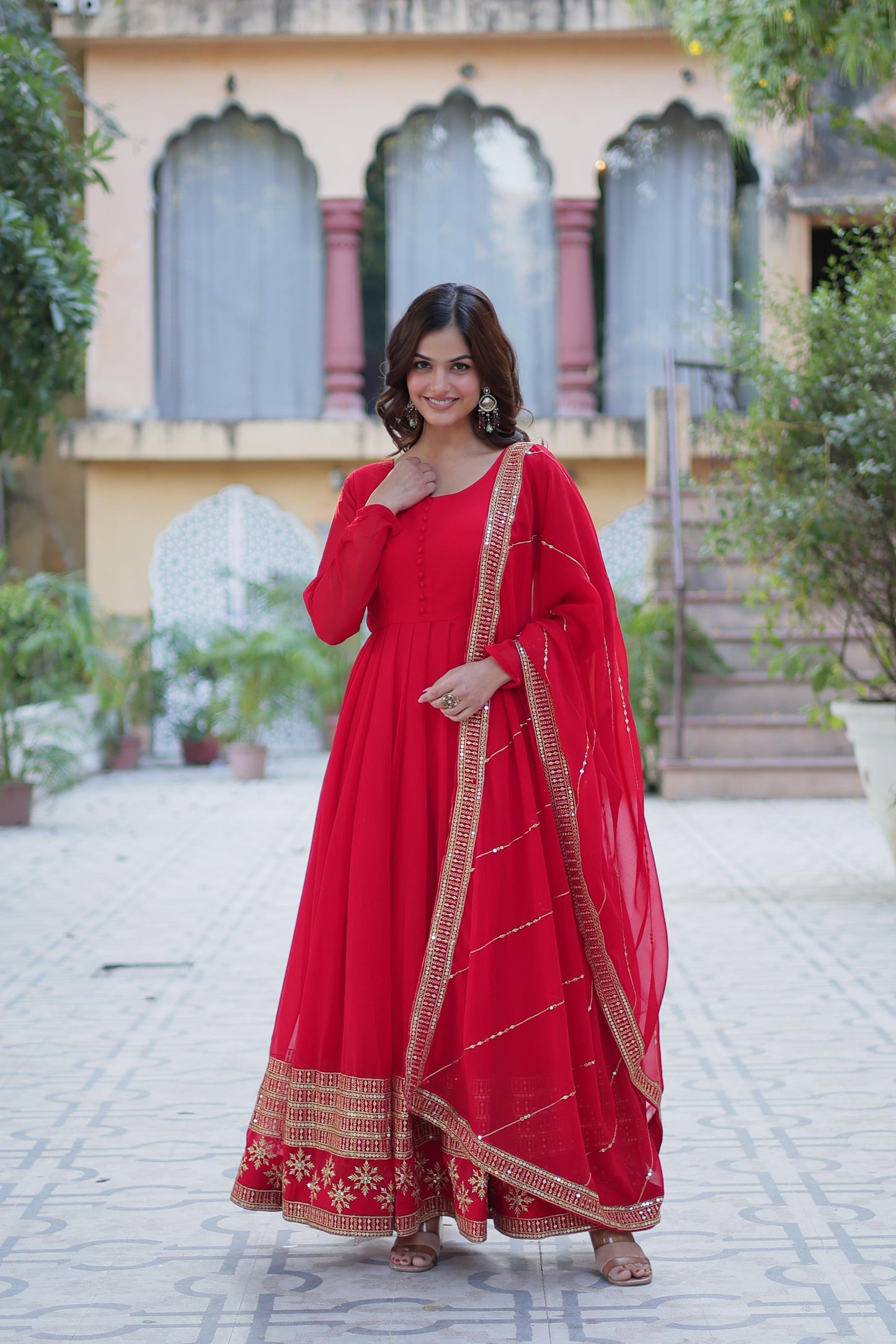 Readymade Anarkali Full Flair Gown Dress Indian Suit