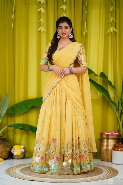 South Indian Lehenga Choli for wedding women Readymade