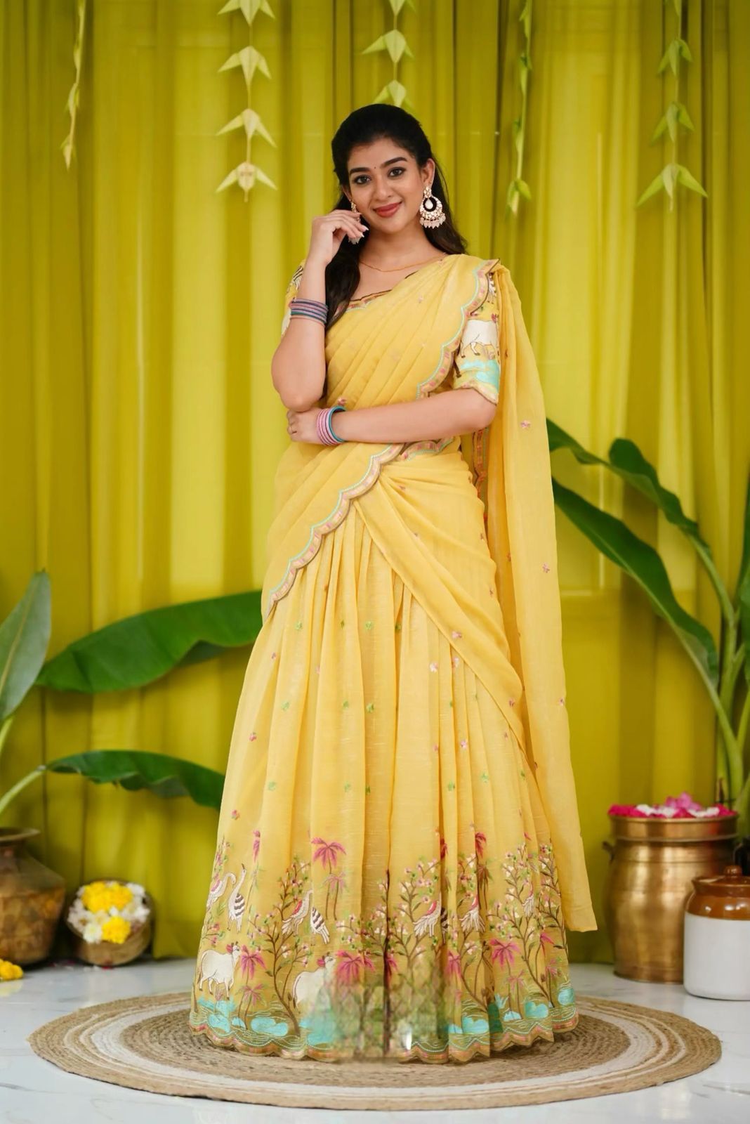 South Indian Lehenga Choli for wedding women Readymade