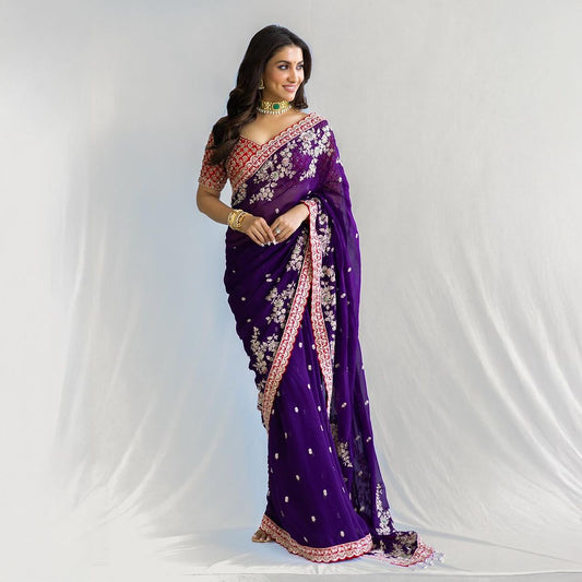 Readymade Wedding Designer Partywear sarees with stitched blouse