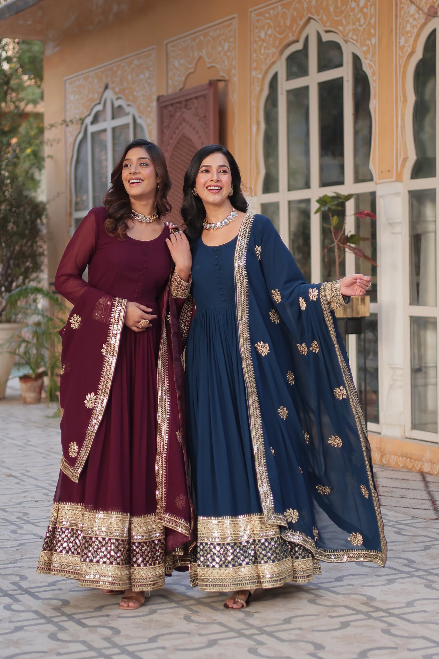Premium Full Flair anarkali gown Readymade for wedding