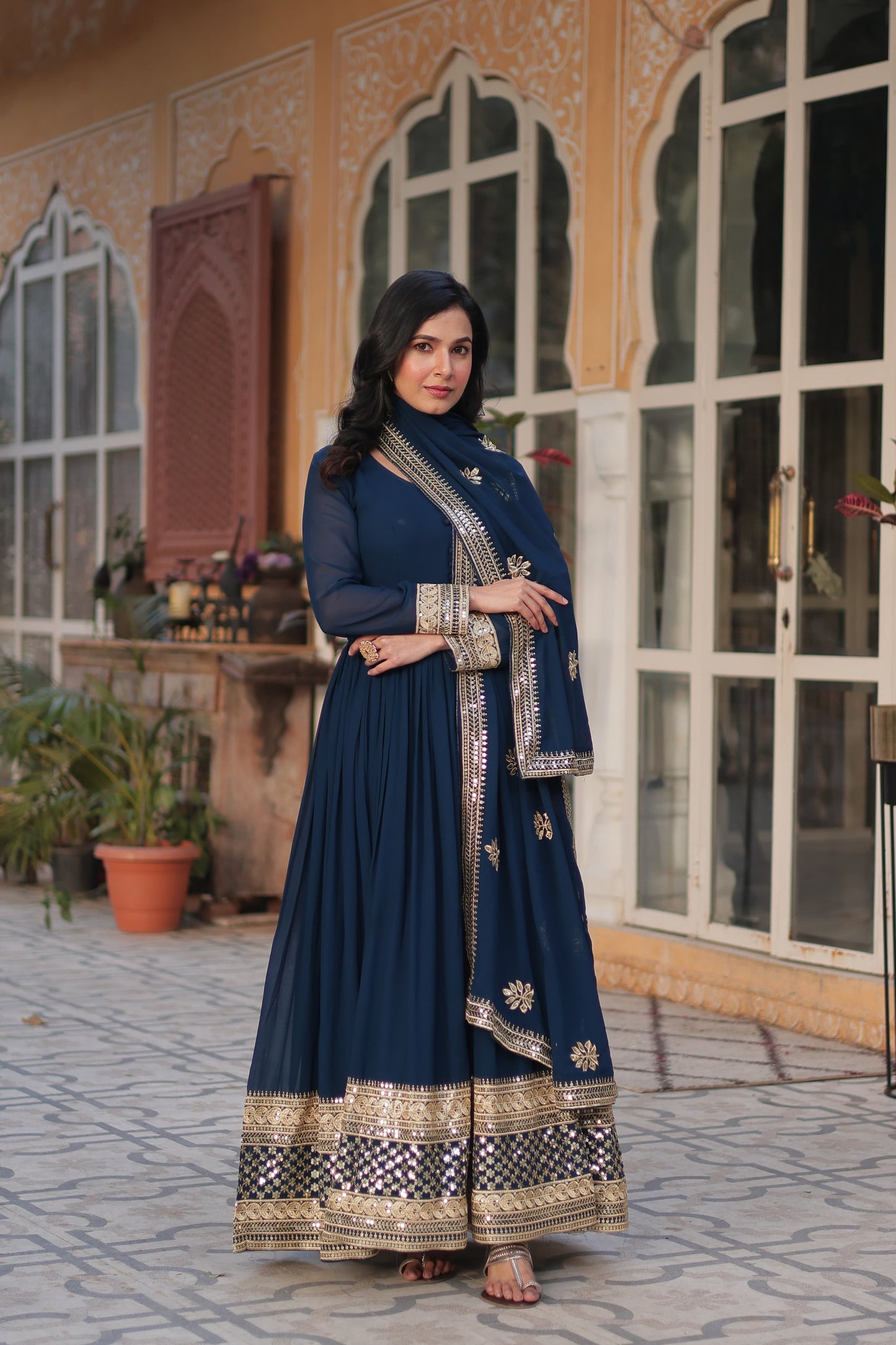 Premium Full Flair anarkali gown Readymade for wedding
