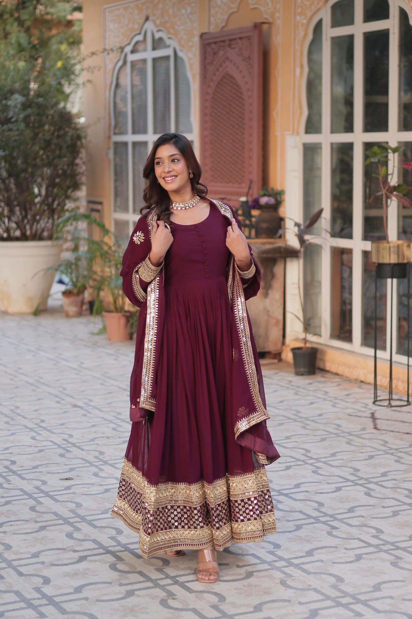 Premium Full Flair anarkali gown Readymade for wedding