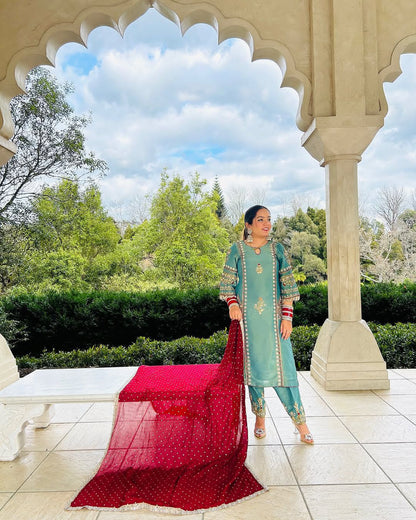 Punjabi Salwar suit Ready To Wear Salwar Kameez Palazzo Set