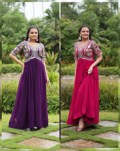 Anarkali Full Flaired gown Readymade Indian wedding dress