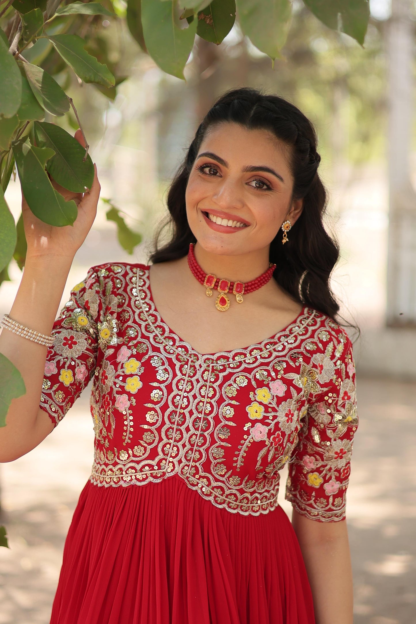 Anarkali Full Flaired gown Readymade Indian wedding dress
